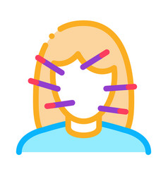 Female Face Acupuncture Icon Outline