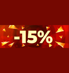 Minus 15 Percent Discount Offer Sale Banner