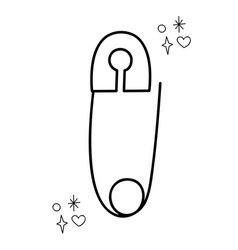 Safety Pin Doodle Outline Black And White