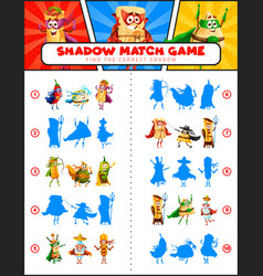 Shadow Match Game Mexican Tex Mex Food Superheroes