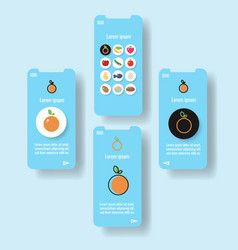 Template Mobile App Page With Orange Fruit Food