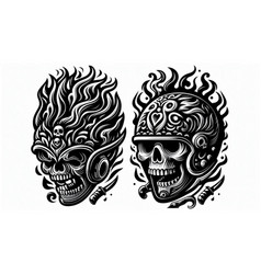 Biker Skull Helmet Logo