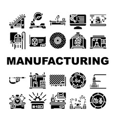 Manufacturing Factory Production Icons Set