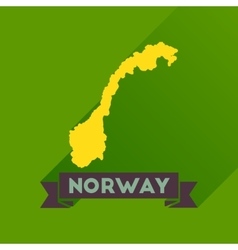 Flat Icon With Long Shadow Norway Map