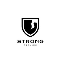 Strong Hand Muscles With Shield Logo Design