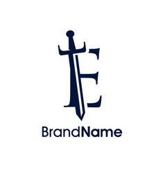 Elegant Initial E Sword Logo