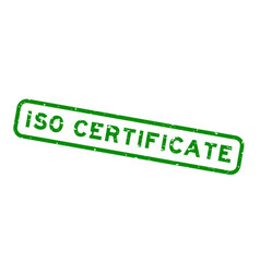 Grunge Green Iso Certificate Word Square Rubber