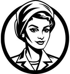 Nurse - Black And White Isolated Icon