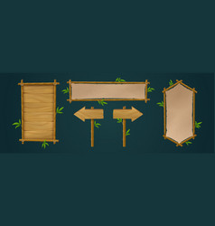 Wooden Bamboo Sign Board Frame Game Ui Set