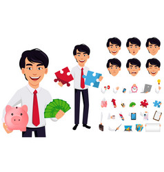 Asian Business Man Concept Of Cartoon Character