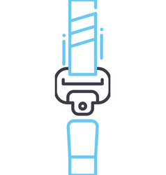 Car Seatbelt Line Icon Outline Symbol