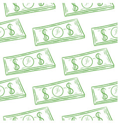 Hand Engraved Dollars Seamless Pattern