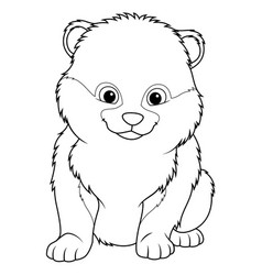 Little Pomeranian Dog Cartoon Animal Bw