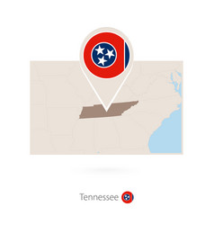 Rectangular Map Us State Tennessee With Pin