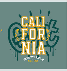 Retro College Font Typography California Slogan