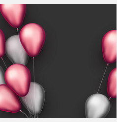 Silver And Pink Foil Balloons With Threads