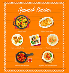 Spanish Food Menu Spain Cuisine Restaurant Dishes