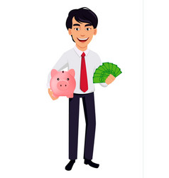 Asian Business Man Concept Of Cartoon Character