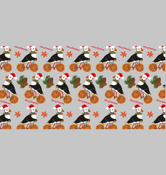 Merry Christmas Atlantic Puffin Riding A Bike