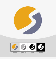 S Letter Logo Yellow And Gray Color