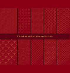 Set Of 10 Patterns In Chinese Style Collection