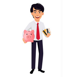 Asian Business Man Concept Of Cartoon Character