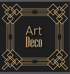 Black background art deco frames Royalty Free Vector Image