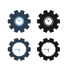 Clock Icon Set Flat Style Eps