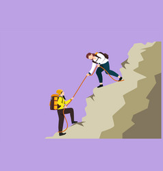 Graphic Flat Design Drawing Two Women Hikers