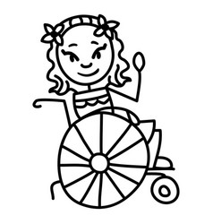 Hawaiian Lady In Wheelchair Doodle