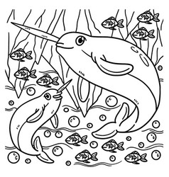 Narwhal Coloring Page For Kids