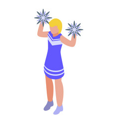 Student Cheer Girl Icon Isometric Woman