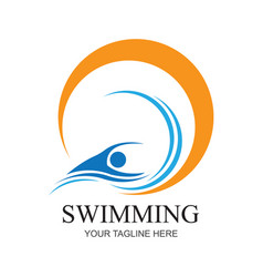 Swimming Sport Logo Design Template