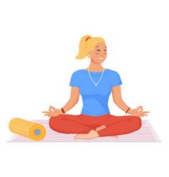 Zen Practice Woman Sit On Floor In Lotus Pose