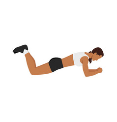 Woman Doing Knee Plank Exerciseflat