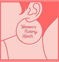 Womens History Month Pink Poster Woman Profile