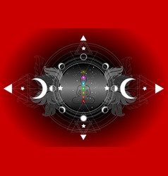 Chakras Concept Moon Phases Sacred Geometry Wicca