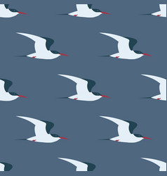 Flying Arctic Tern Seamless Pattern