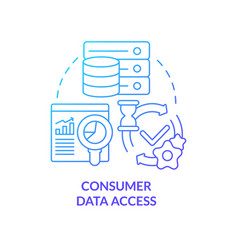 Consumer Data Access Blue Gradient Concept Icon