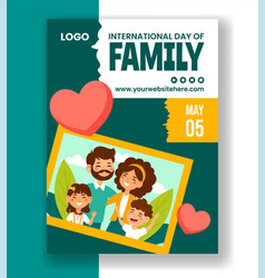 Day Of Family Vertical Poster Flat Cartoon Hand