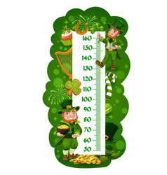 Kids Height Chart With Cartoon Leprechauns