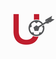 Letter U Football Logo And Target Arrow Symbol