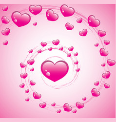 Pink Swirl Valentines Background With Hearts