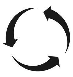 Three Round Arrows Icon Recycle Black Sign