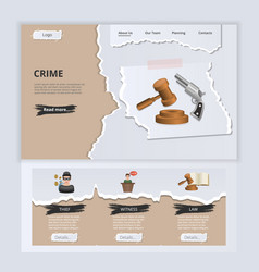 Crime Flat Landing Page Website Template Thief