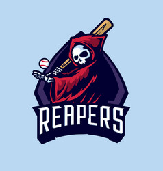 Evil Grim Reaper Sport Mascot Logo Badge