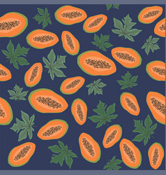 Fruity Pattern With Papaya And Leaves