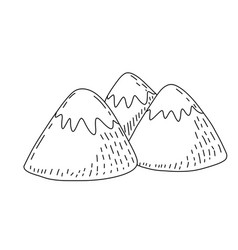 Mountain Landscape In Children Doodle Style