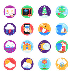 Pack Of Weather Prediction Flat Icons