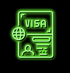 Permitting Document Visa Neon Glow Icon